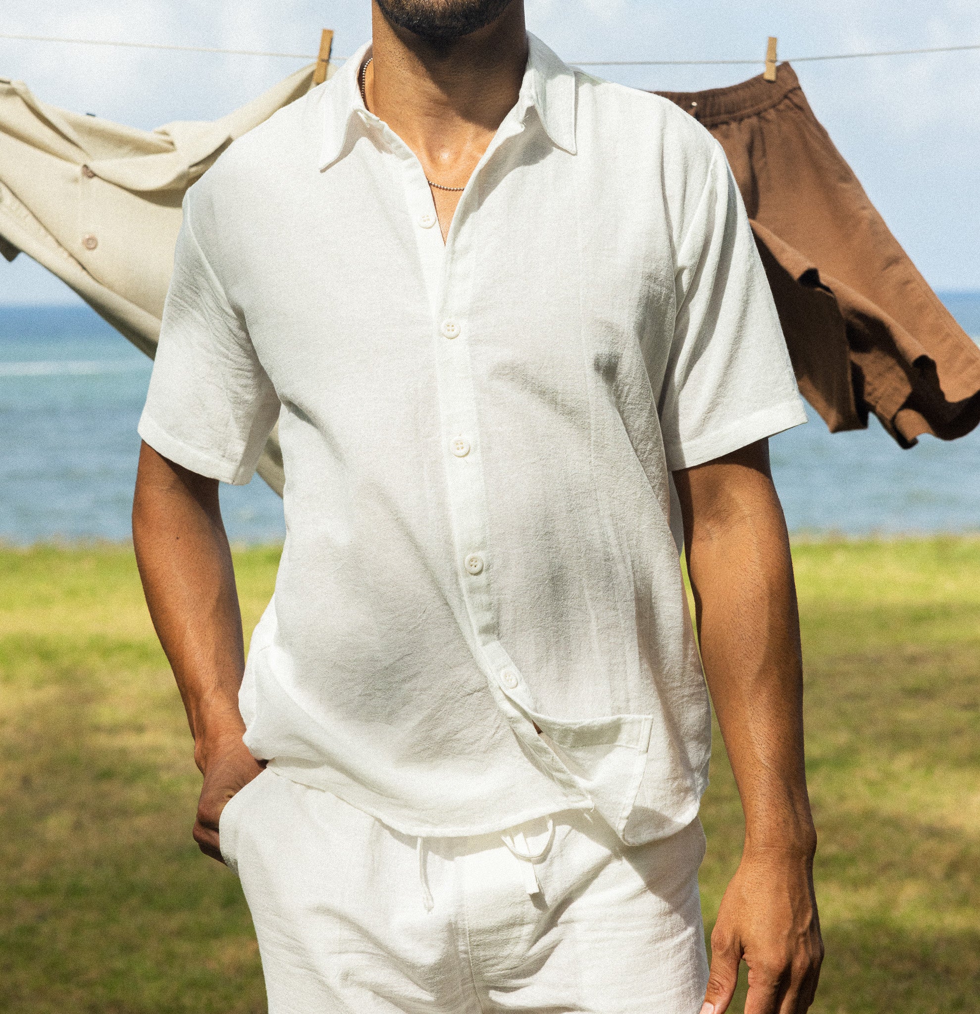 Horizon Short Sleeve Men’s Shirt – Chalk